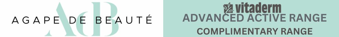 Agape de Beaute Vitaderm Advanced Active Range Complimentary Range banner Agape de Beaute Vitaderm Advanced Active Range Complimentary Range banner